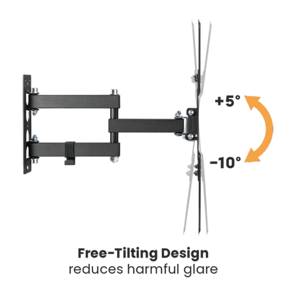 Soporte de Pared para TV 23-55” y 30kg Vesa 100x100-400x400 Metal, color negro, XUE® BAS2355