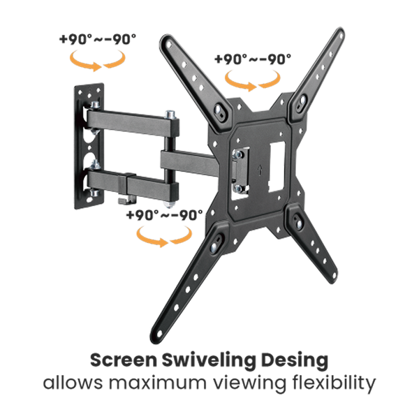 Soporte de Pared para TV 23-55” y 30kg Vesa 100x100-400x400 Metal, color negro, XUE® BAS2355