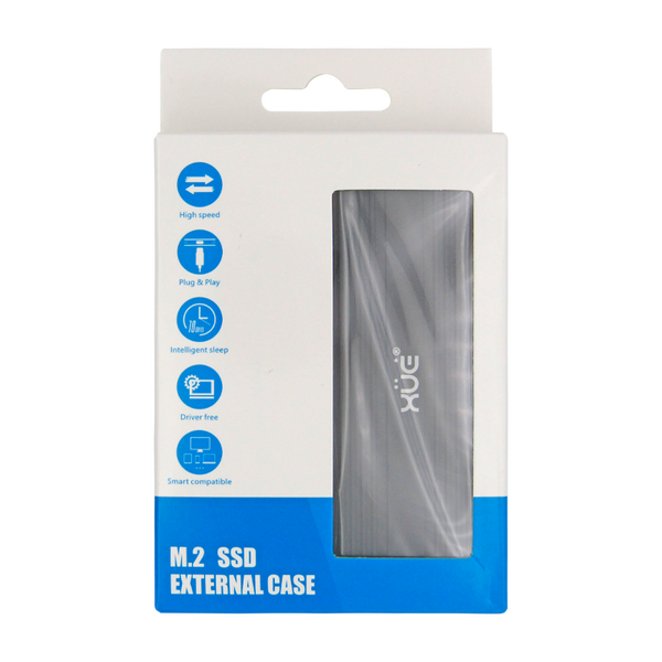 CAJA PCI-E NVME USB-C EXT SSD NVME KEY M & MSATA B+M KEY NEGRO 20Gbps XUE®