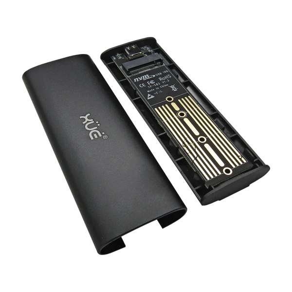 Caja USB-C NVMe SSD (M.2 PCIe) Negra | TP01/JMS583 XUE