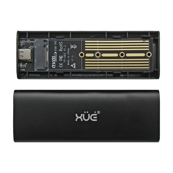Caja USB-C NVMe SSD (M.2 PCIe) Negra | TP01/JMS583 XUE