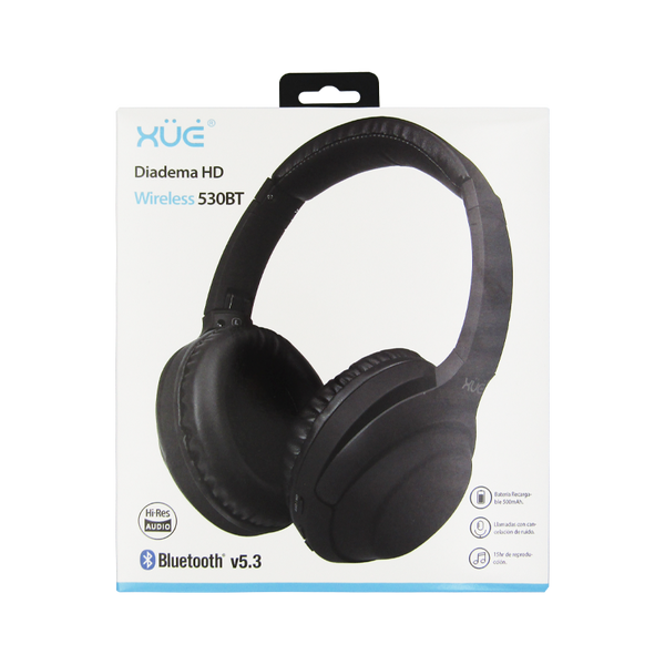 Diadema BT V5.3+EDR, DIST.10M, BAT 500MAH, USB-C/3.5MM NEGRA HD 530BT XUE®