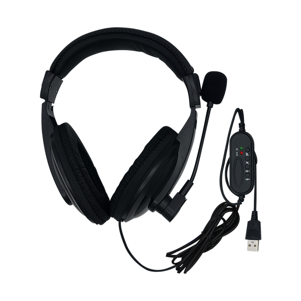 Diadema XUE® USB 2.0 G320 con MIC giratorio con control digital, Color Negro