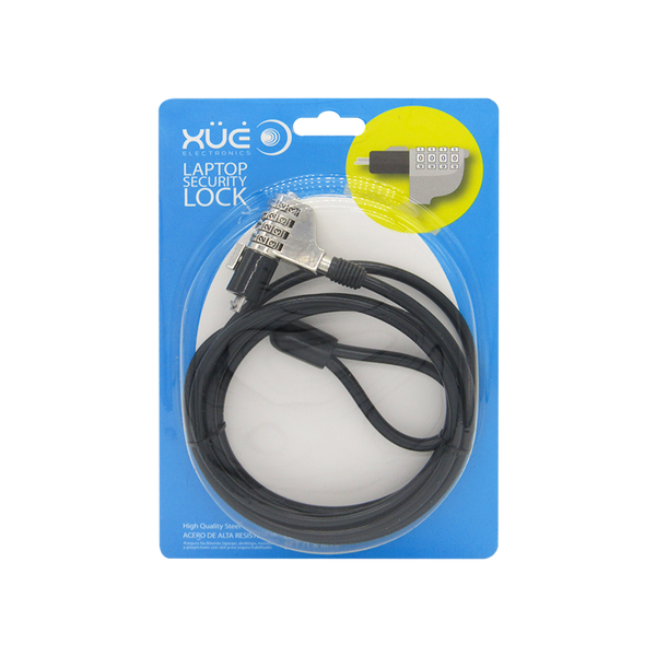 Guaya de seguridad para portatil de 4-Digitos 2M 6MM SLOT STD XUE® (CLAVE 6MM)