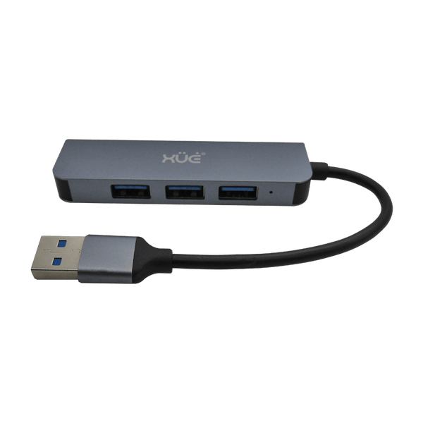 Hub USB 3.0 XUE® | 1 Puerto USB 3.0 + 3 Puertos USB 2.0 – Aluminio Gris Espacial