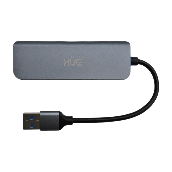 Hub USB 3.0 XUE® | 1 Puerto USB 3.0 + 3 Puertos USB 2.0 – Aluminio Gris Espacial
