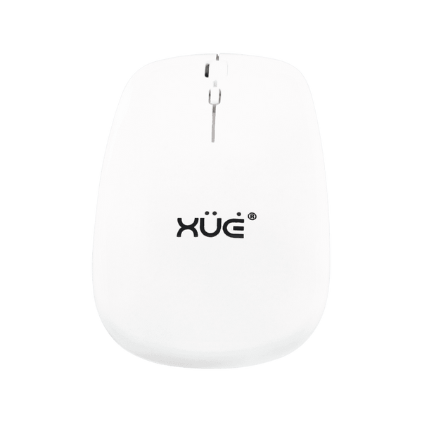 Mouse Inalámbrico Silencioso XUE 1600 DPI USB-C Blanco Bluetooth + 2.4GHz