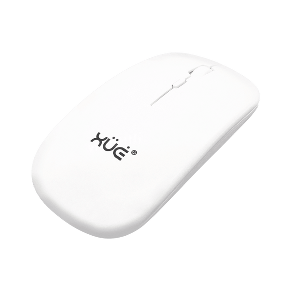 Mouse Inalámbrico Silencioso XUE 1600 DPI USB-C Blanco Bluetooth + 2.4GHz