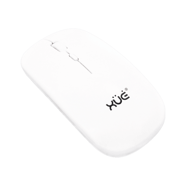 Mouse Inalámbrico Silencioso XUE 1600 DPI USB-C Blanco Bluetooth + 2.4GHz