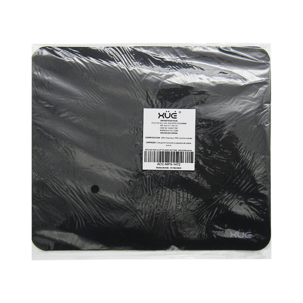 Mouse Pad Plano Rectangular, Color Negro 200x230x2mm, Marca XUE®