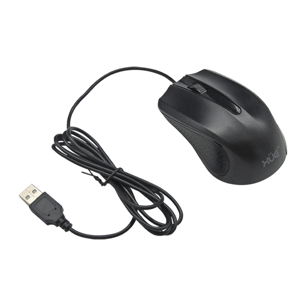 Mouse Óptico USB XUE ST-353 1200 DPI Negro con Botones Silenciosos