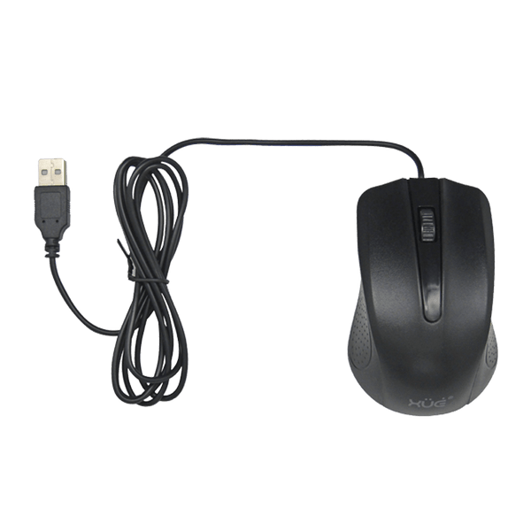 Mouse Óptico USB XUE ST-353 1200 DPI Negro con Botones Silenciosos