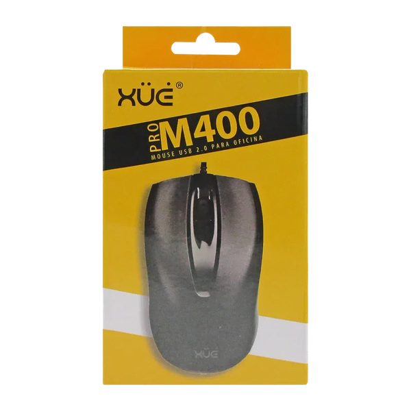 Mouse Óptico USB XUE PRO M400 1200 DPI Negro para Oficina