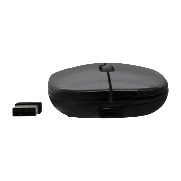 Mouse Inalámbrico Silencioso XUE 1600 DPI USB-C Negro Bluetooth + 2.4GHz