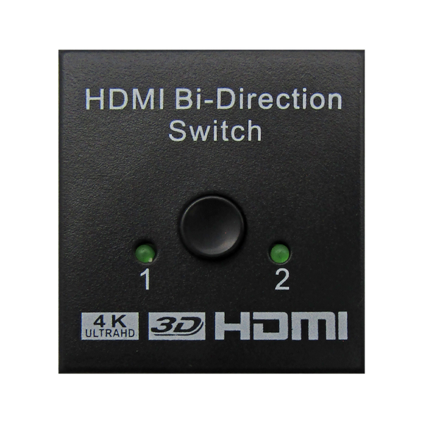 Switch HDMI 4K/60HZ 2-A-1 Bidireccional, color Negro, marca XUE®