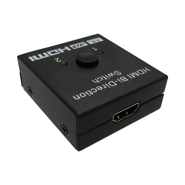 Switch HDMI 4K/60HZ 2-A-1 Bidireccional, color Negro, marca XUE®
