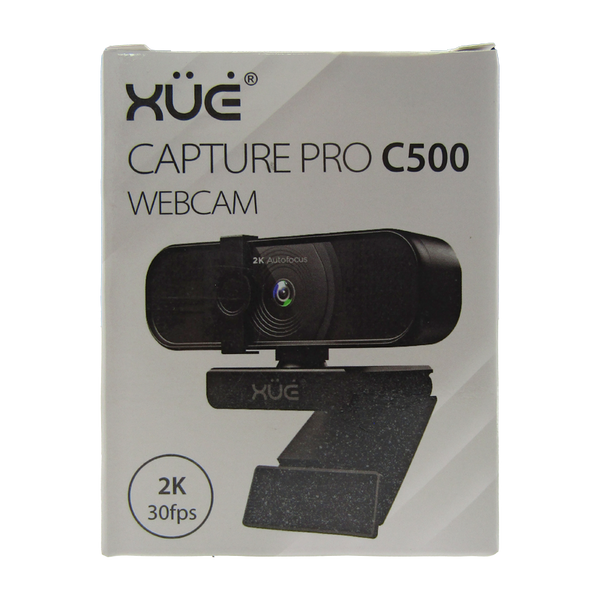 Cámara Webcam USB 2.0 2K 2560 x 1440p con Doble Mic AF Colo Negro, marca XUE® CAPTURE PRO C500