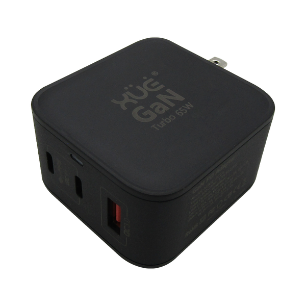 Cargador de corriente XUE® para portátil Type C GaN 20V-3.25A 15V/12V/9V/5V--3A 65W Negro / USB-C (Wall)