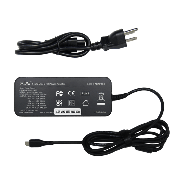 Cargador de corriente XUE® para Desktop Tipo C 20V-28V-5A/15V-3A/9V-3A/5V-3A PD3.1 GaN 140W / USB-C (Desktop)
