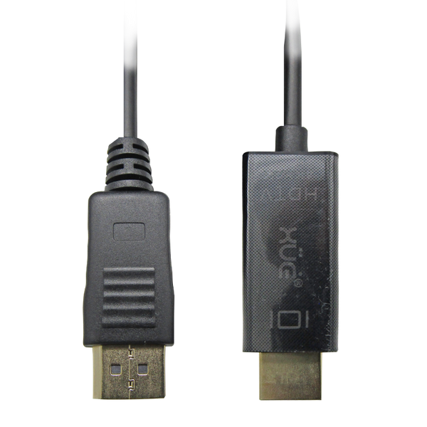 Cable Displayport a HDMI, 1.8 Metros 4K 30HZ/1080p 60Hz 3840×2160 28AWG Full Copper (Color Negro), Marca XUE®