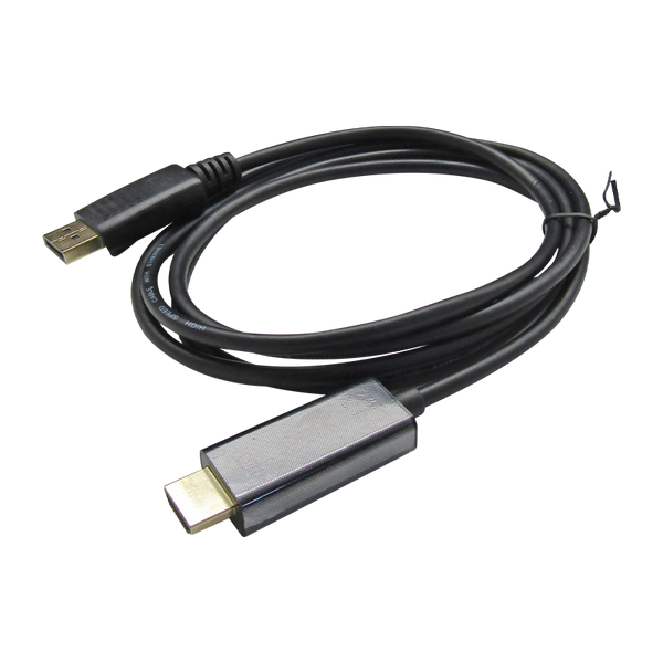 Cable Displayport a HDMI, 1.8 Metros 4K 30HZ/1080p 60Hz 3840×2160 28AWG Full Copper (Color Negro), Marca XUE®