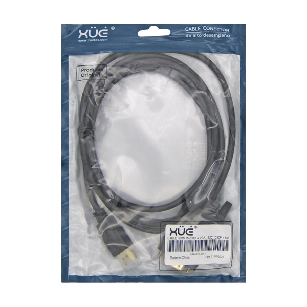 Cable HDMI MACHO A VGA 1920x1080P MACHO 1.8M XUE®