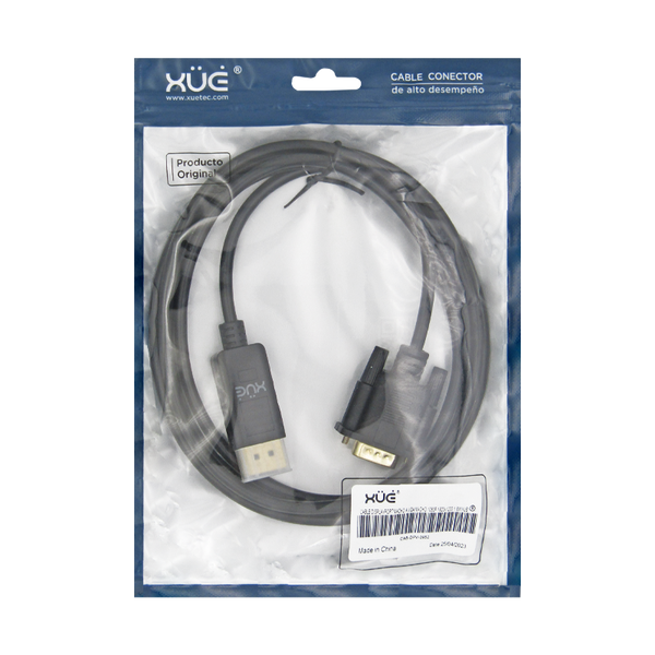 Cable Displayport macho a VGA macho 1080P 1920x1200 1.8M XUE®