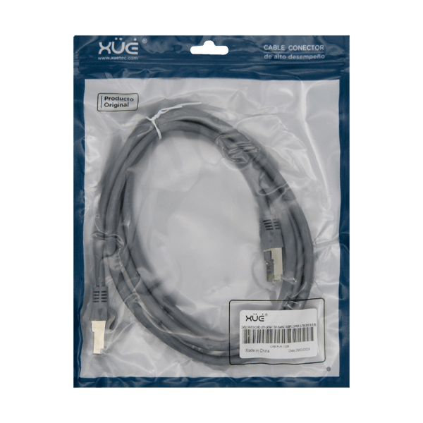 Cable Patchcord UTP CAT6A 1.5M 26AWG 10GBPS Full Copper UL758/2835 XUE® Gray