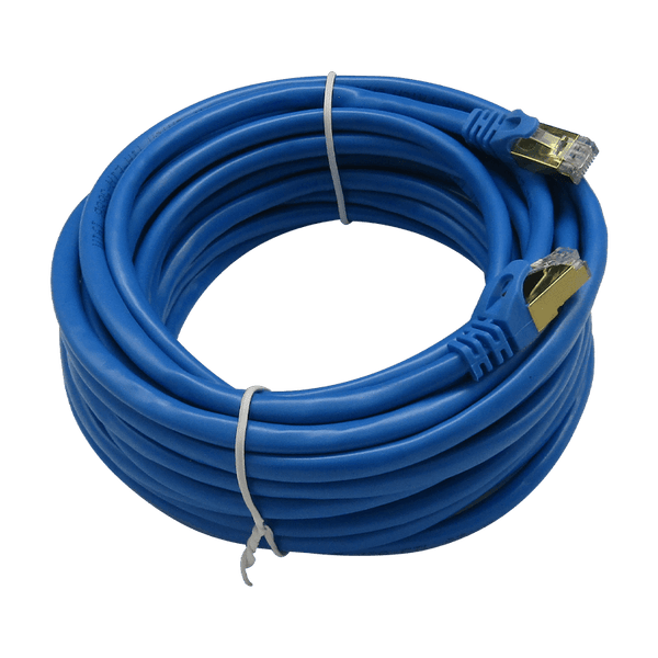 Cable Patchcord UTP CAT6A 10M 26AWG 10Gbps CCA 80% PVC, color Azul, marca XUE®