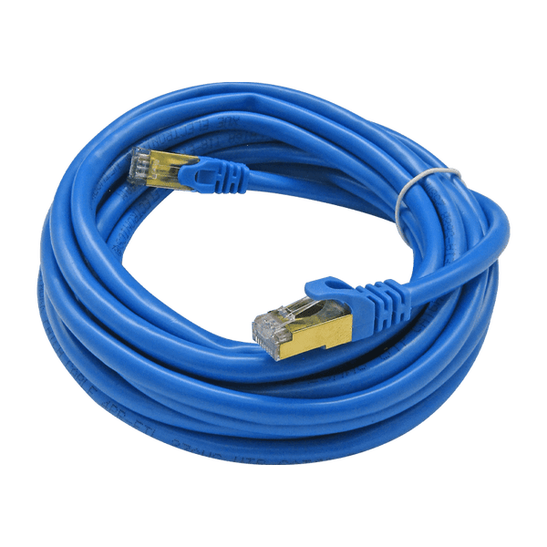 Cable Patchcord UTP CAT6A 5M 26AWG 10Gbps CCA 80% PVC AZUL XUE®