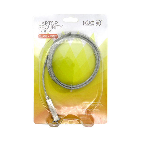 Guaya de seguridad para portátil con clave de 4-Digitos 1.7MTS 5MM Slot Minisaver marca XUE®