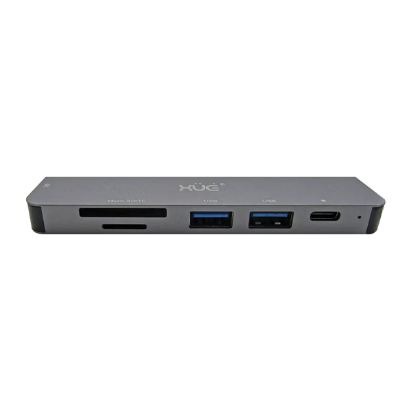 Docking Station XUE® 6-1 Tipo-C 3.1 Gen1 a 1 * HDMI 4K + PD 100W + 1*USB3.0 + 1*USB2.0 + SD/TF, Color Gris, Marca XUE®
