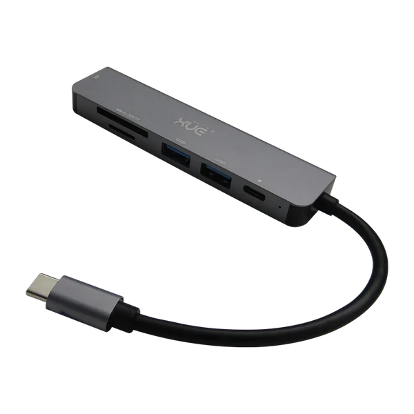 Docking Station XUE® 6-1 Tipo-C 3.1 Gen1 a 1 * HDMI 4K + PD 100W + 1*USB3.0 + 1*USB2.0 + SD/TF, Color Gris, Marca XUE®