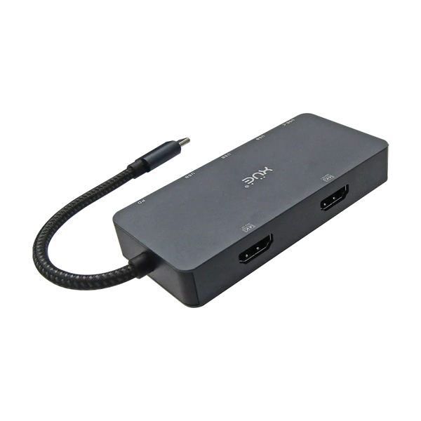 Docking Station 7-1 TIPO-C 3.1 Gen1 a 2 * HDMI 4K + PD 100W + 3*USB3.0 + USB-C (5GBPs), Color Gris, Marca XUE®