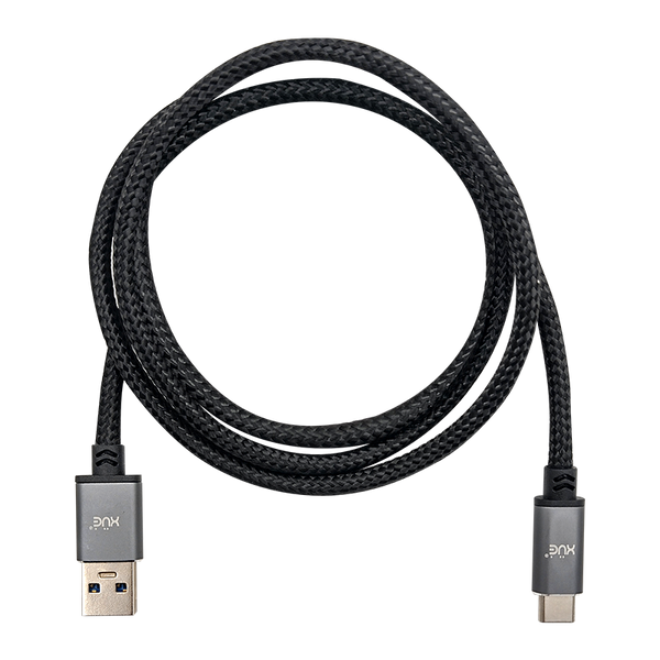 Convertidor USB-A 3.0 a USB-C 5V-3A 1m color Negro recubierto en nylon XUE®