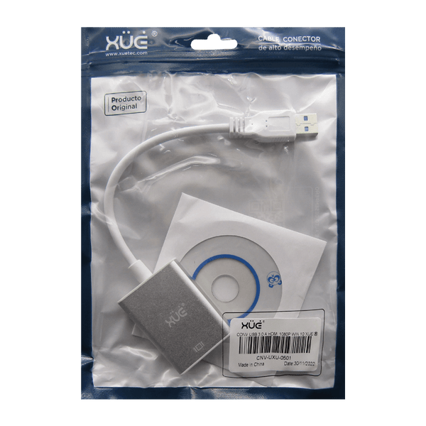 Convertidor USB 3.0 a HDMI Hembra 1080p Win 10 marca XUE® - PCS FOR ALL SAS