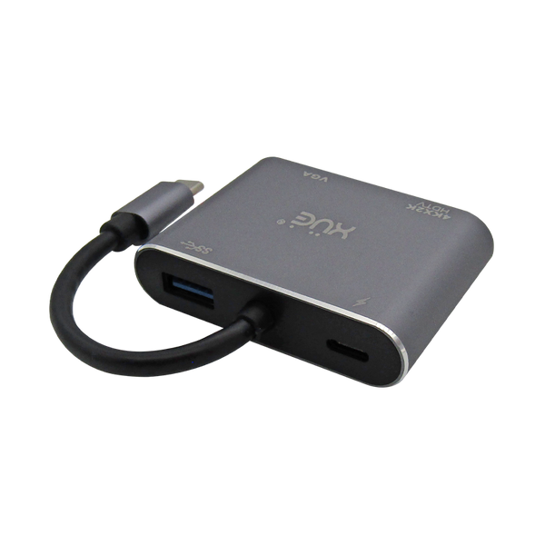Convertidor USB-C 3.1 a HDMI 4K, VGA, USB 3.0, USB-C de carga, marca XUE®
