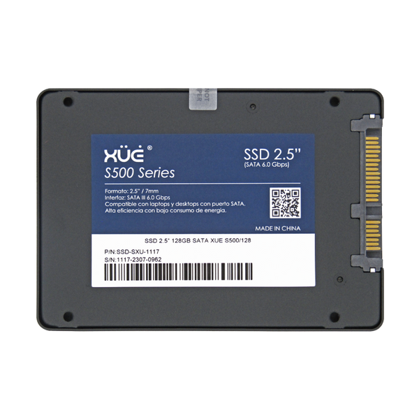 Disco de Estado Sólido SSD 2.5 128GB SATA XUE® BLINK S500/128 500MB/S (TRAY PACKING)