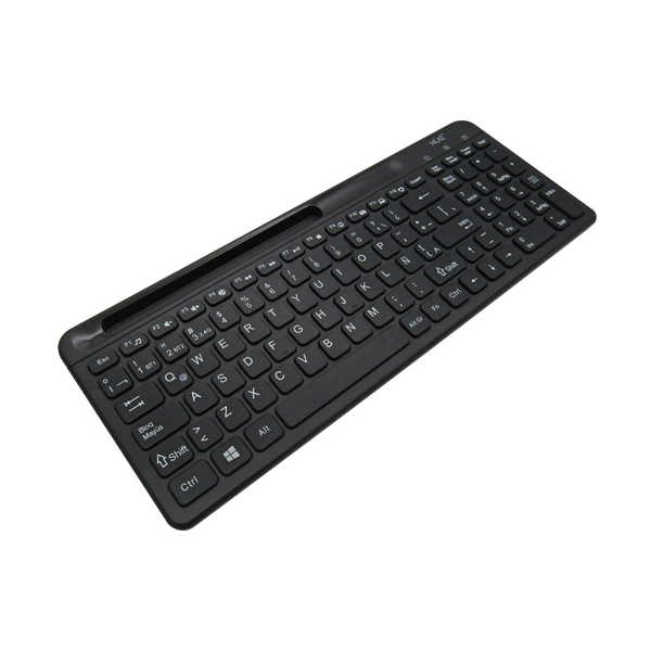 Combo Teclado Externo Wireless Compacto LATAM + Mouse 1600DPI, 2.4GHZ + BT 5.0, Batería 500MAH, USB-C, Color Negro, W1500 XUE®