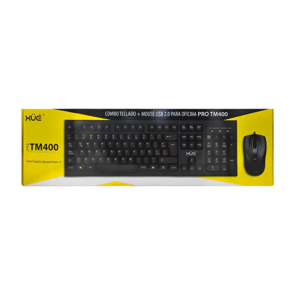 Combo Teclado USB Desktop LA + Mouse para Oficina PRO TM400 XUE®