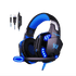 Diadema Gamer Kotion Each G2000 3.5mm y USB, mic giratorio, color negro/azul, auriculares confortables.