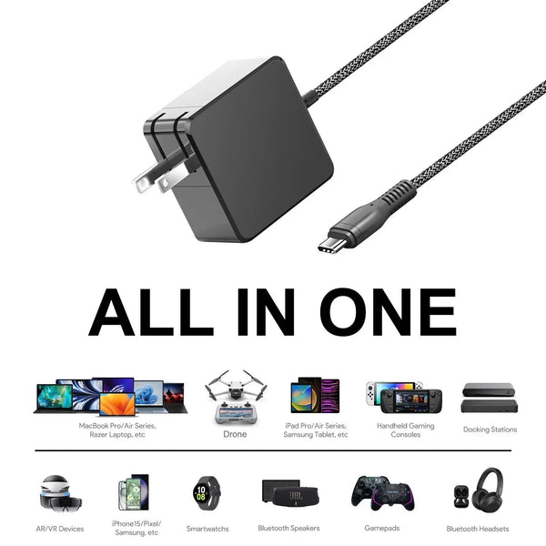 Cargador de corriente XUE® para portátil Type-C 20V-3.25A/15V-3A/9V-2A/5V-2A 65W 1.5M / USB-C (Wall)
