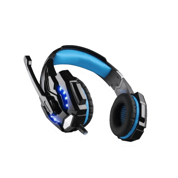 Diadema Gamer Kotion Each G2000 3.5mm y USB, mic giratorio, color negro/azul, auriculares confortables.