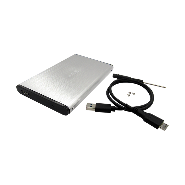 CAJA 2,5" SATA USB 3.0 Externa para Disco Duro y SSD Plateada