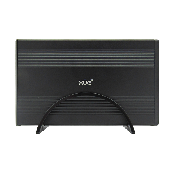 Caja 3,5" SATA USB 3.0 externa para Disco Duro negra, marca XUE. Incluye base Stand