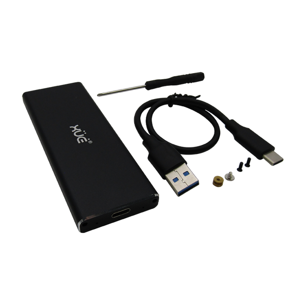 CAJA PCI-E NVME USB-C EXT DD NEGRA (SSD 29 + 5 PINS) + CABLE USB 3.0 A USB-C XUE®