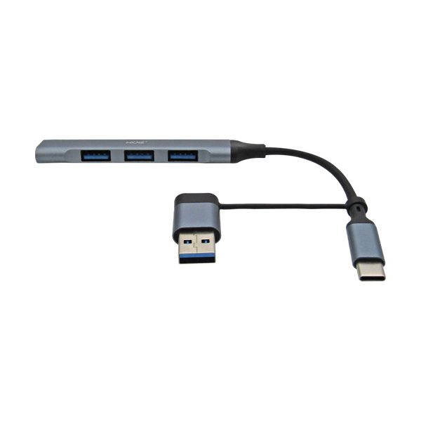 Hub expansor USB-C + Convertidor USB-C Hembra a USB 3.0 Macho a 4 x USB 3.0 , XUE® GRIS