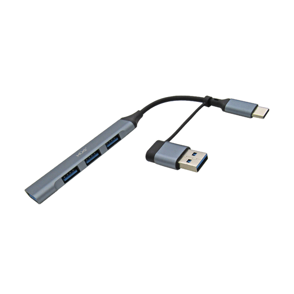 Hub expansor USB-C + Convertidor USB-C Hembra a USB 3.0 Macho a 4 x USB 3.0 , XUE® GRIS