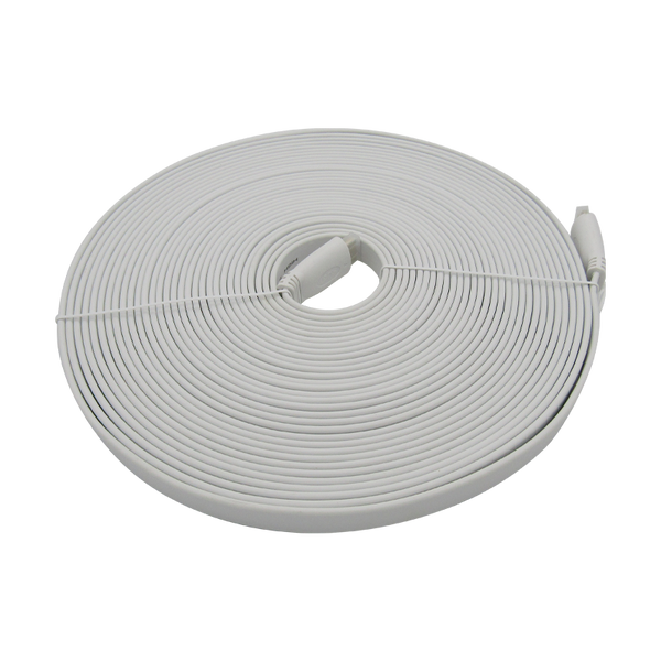 Cable HDMI V2.0 PLANO 2160P 4K/60HZ 15M ARC 18Gbps Macho a HDMI Macho 19+1, color Blanco, marca XUE®