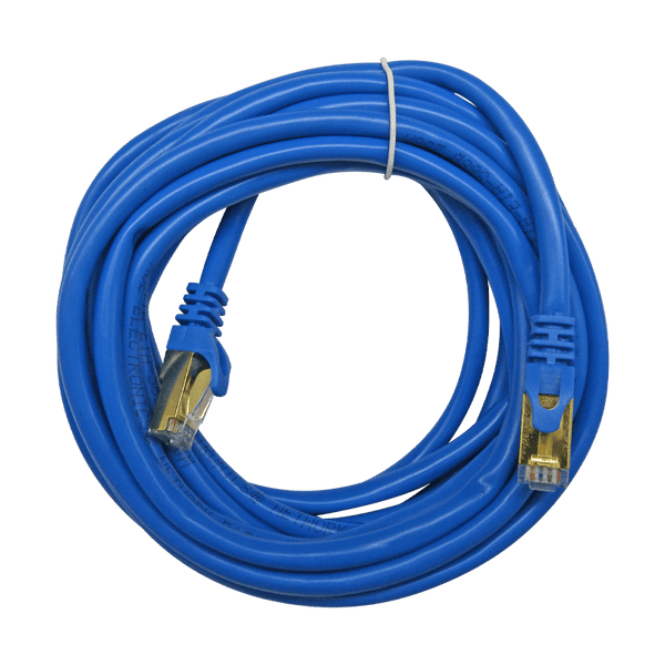 Cable Patchcord UTP CAT6A 5M 26AWG 10Gbps CCA 80% PVC AZUL XUE®
